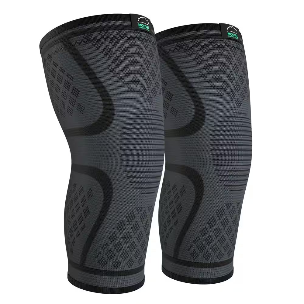 Large Compression Knee Brace for Women and Men for Patient Care Pain Relief in Black (2-Pack)
